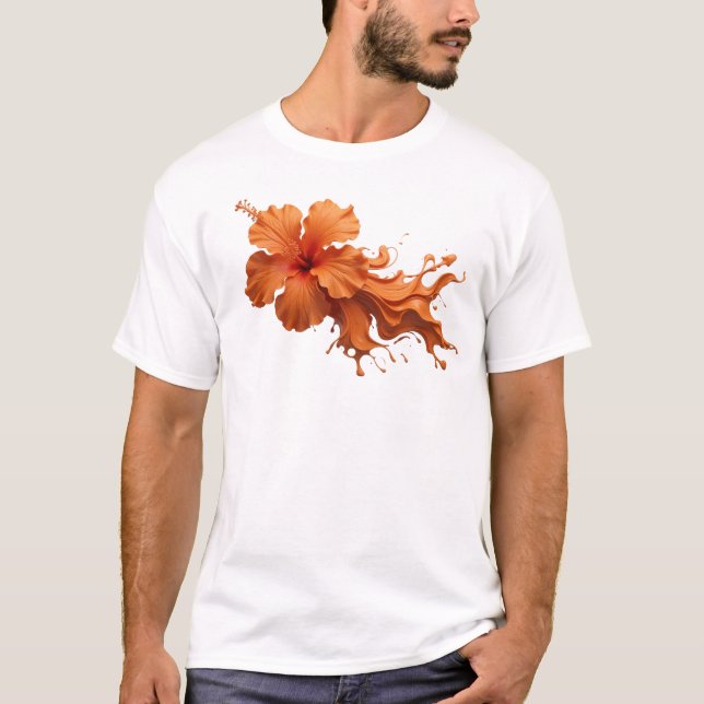 Klassisk ABSTRAKT BLOMMA Kreativ tryck T Shirt (Framsida)