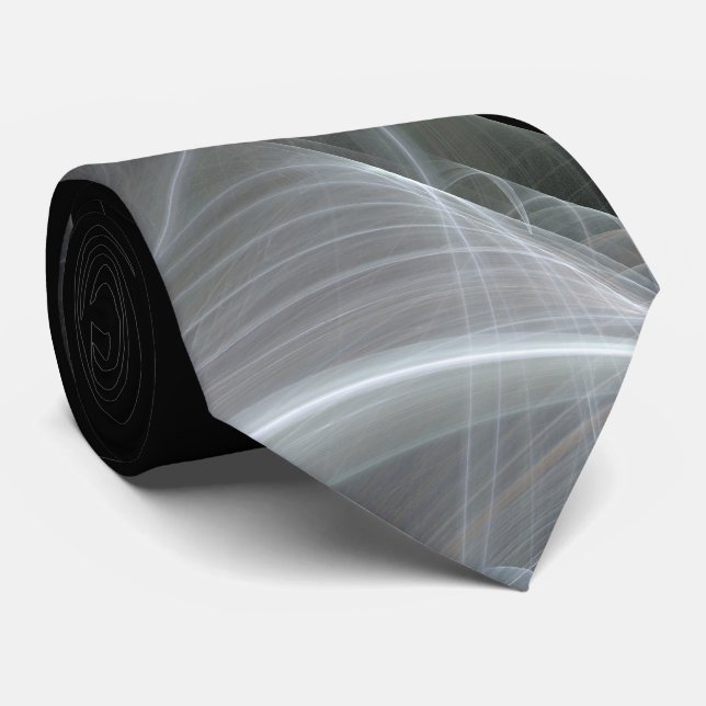 Klassisk Abstrakt Elegant Red/Black Fractal Neckti Slips (Rullad)