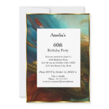 Klassisk Abstrakt Födelsedagsfest teal röd