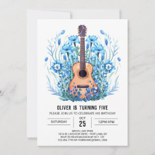 Klassisk akustisk Guitar Boy Birthday Inbjudningar