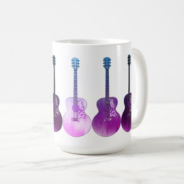 Klassisk akustisk Guitar Vintage-papp Kaffemugg (Framsida höger)