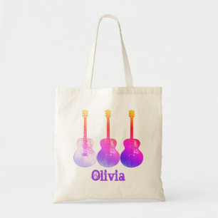Klassisk akustisk Rosa Pop Art Namn Olivia Tygkasse