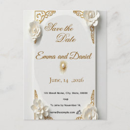 Klassisk akvarell guld lyx frole ram meddelande vykort