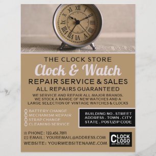 Klassisk Alarm Clock, Horologist Advertising Reklamblad