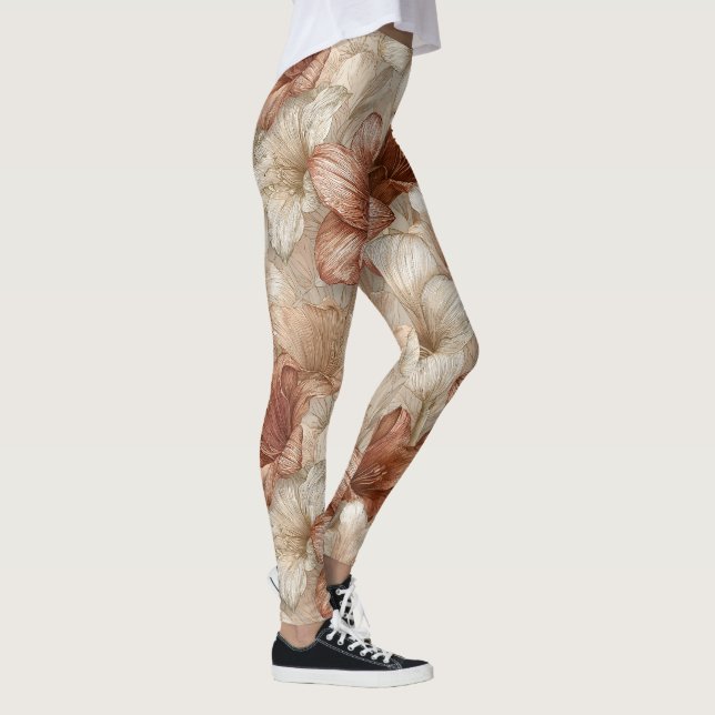 Klassisk Amaryllis Kronblad Träningsutrustning Leggings (Höger)