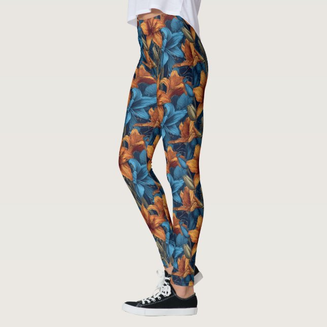 Klassisk Amaryllis Sparkle Mode Fitness Leggings (Vänster)