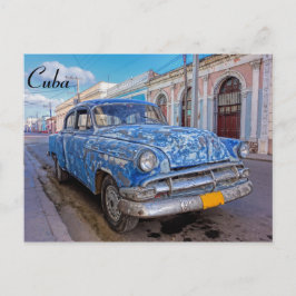 Klassisk amerikansk bil i Cienfuegos, Kubas vykort