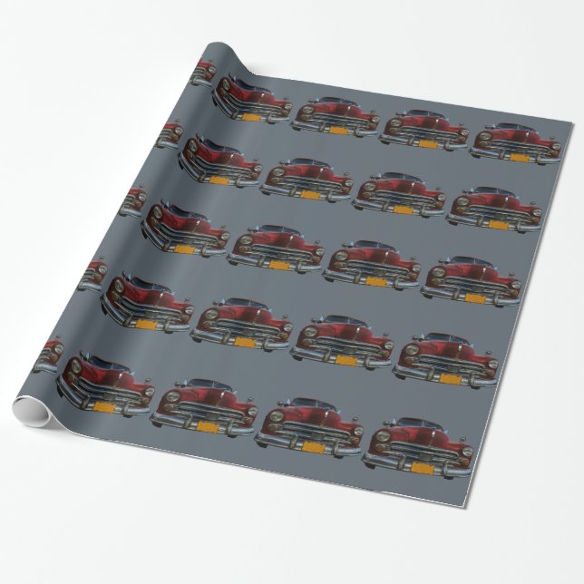 Klassisk amerikansk bil på Kuba som omsluter pappe Presentpapper (Utrullad)