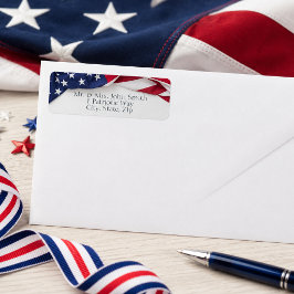 Klassisk amerikansk flagg returadress etikett