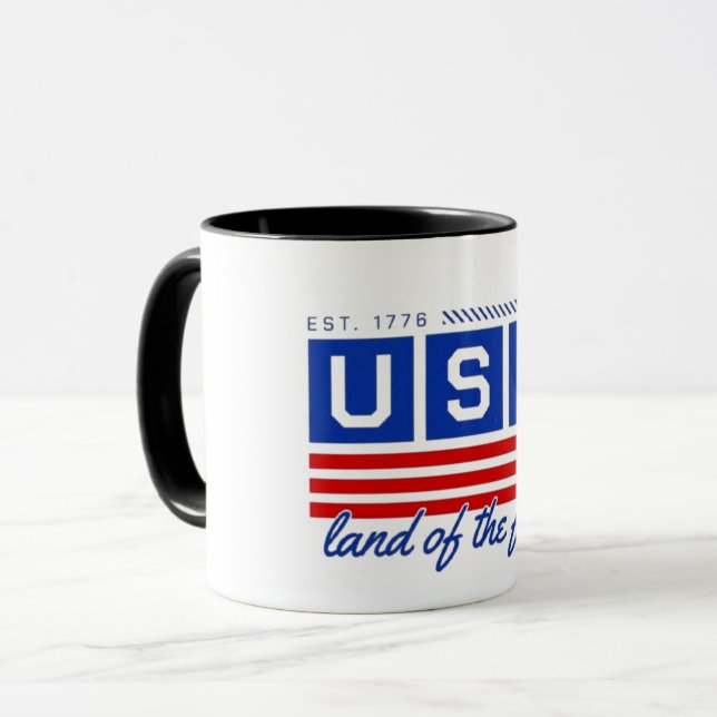Klassisk amerikansk flagg turist kaffekopp (Framsida vänster)