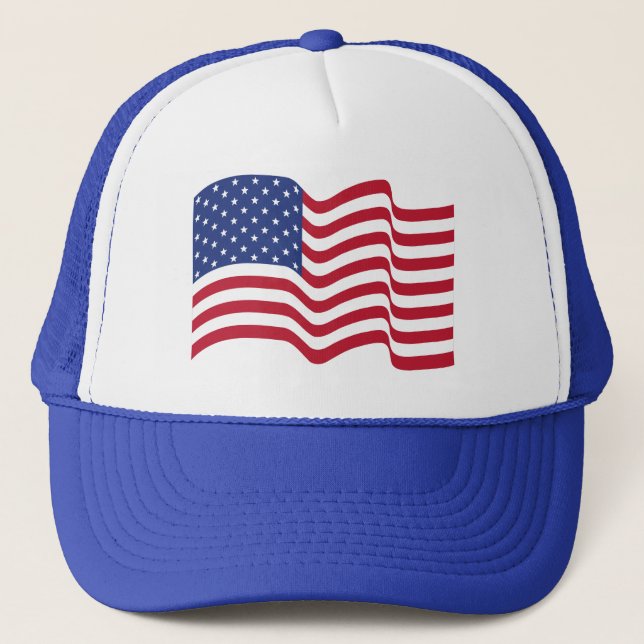 Klassisk amerikansk flagghatt truckerkeps (Framsida)