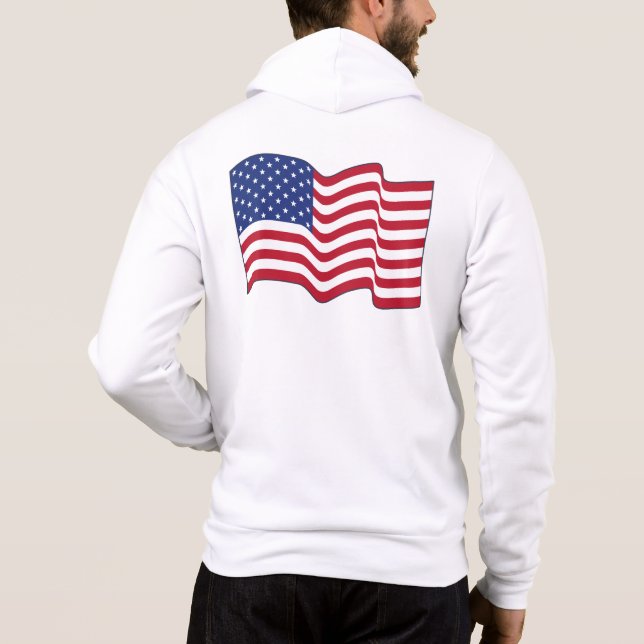 Klassisk amerikansk flaggjacka med huva t shirt (Baksida)
