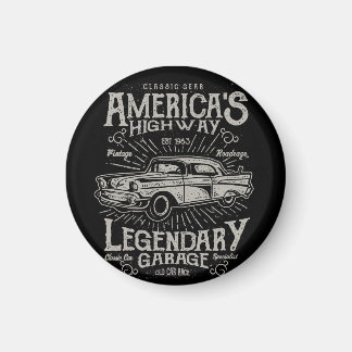 Klassisk amerikansk muskelbil | Hotrods motorväg Magnet