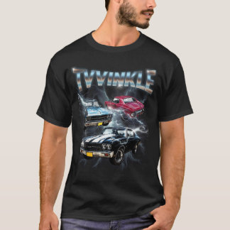 Klassisk amerikansk muskelbilsdesign med blixt t shirt