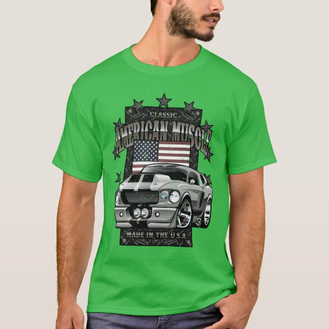 Klassisk amerikansk muskelbilsgåva t shirt (Framsida)