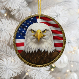 Klassisk amerikansk patriotism  julgransprydnad keramik