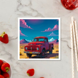 Klassisk amerikansk pickup-lastbil pappersservett