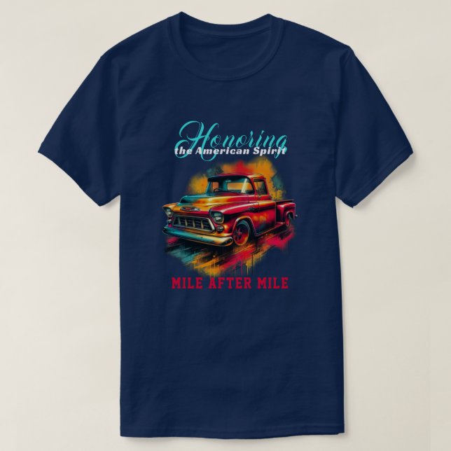 Klassisk amerikansk pickup-lastbil t shirt (Design framsida)