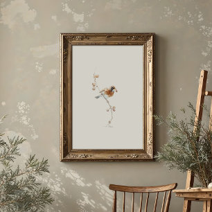 Klassisk amerikansk Robin Watercolor Art med Berri Poster