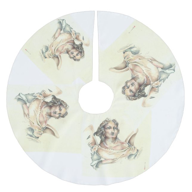 Klassisk ängelträdkjol julgransmatta borstad polyester (Framsidan)