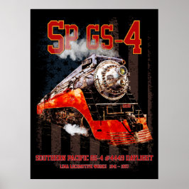 Klassisk ånglokomotiv Southern Pacific GS-4 Poster