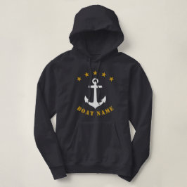 Klassisk ankare Guld Star Boat Namn Grått T Shirt