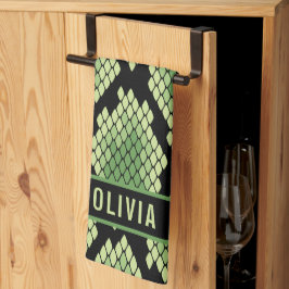 Klassisk, anpassad namnnosdjur Skriv ut Mönster Kökshandduk