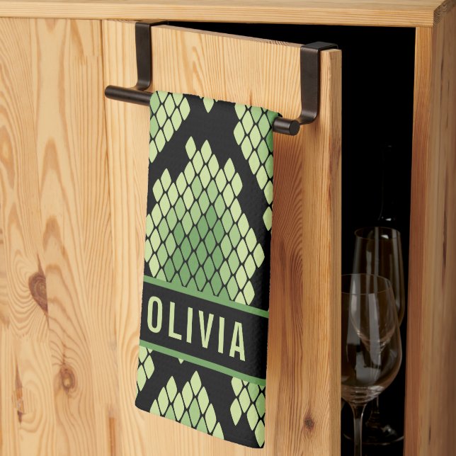 Klassisk, anpassad namnnosdjur Skriv ut Mönster Kökshandduk (Thirds Fold)