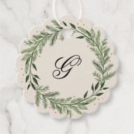 Klassisk Anpassningsbar Monogram Gräs-julklapp för Gåvor Etiketter