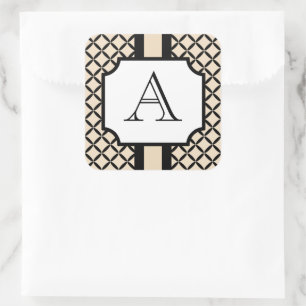 Klassisk Anpassningsbar Monogrammed Stickers Fyrkantigt Klistermärke