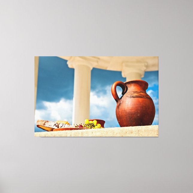 Klassisk antik stillastående med en pitcher canvastryck (Framsida)