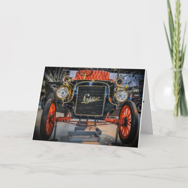 KLASSISK ANTIKETT CAR CLASS ACT FÖDELSEDAGSKORT KORT (Framsida)