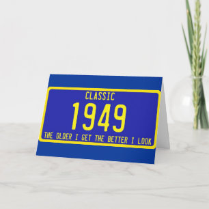 KLASSISK/ANTIKLICENS PLATE BIRTHDAY PARODY KORT