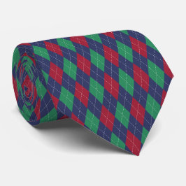 Klassisk Argyle Blue Red Grönt jul Slips