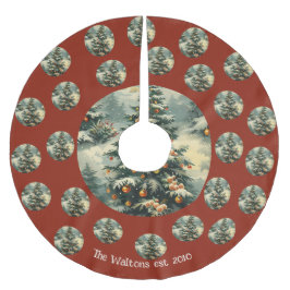 Klassisk årshelg Träd, fotopul Julgransmatta Borstad Polyester