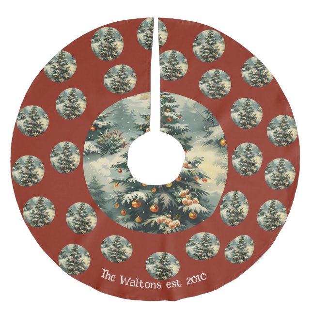 Klassisk årshelg Träd, fotopul Julgransmatta Borstad Polyester (Framsidan)