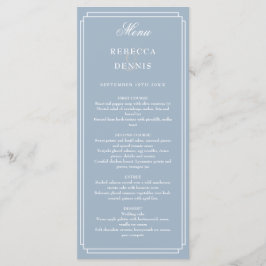 Klassisk Art Deco Dusty Blue Bröllop Meny