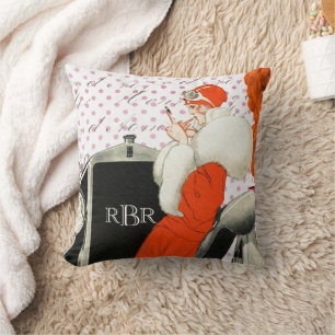 Klassisk Art Deco Parisian Flapper Mode-bild Kudde