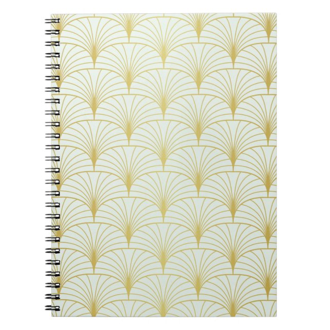 Klassisk Art Deco Sömlös Mönster. Geometric Styli Anteckningsbok (Framsidan)