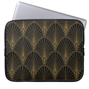 Klassisk Art Deco Sömlös Mönster. Geometric Styli Laptop Fodral