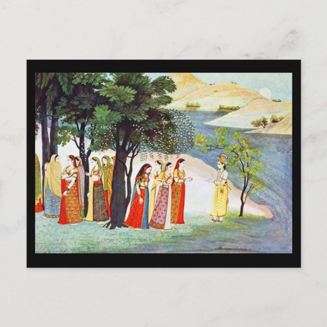 Klassisk Art-Indischer Maler 9 Vykort (Framsida)