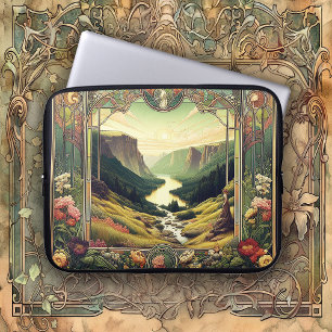Klassisk Art Nouvea Landskaps Konst Laptop Fodral