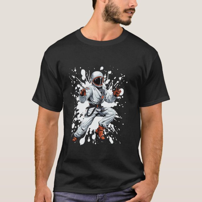 Klassisk Astronaut Karate Fightare Judo T Shirt (Framsida)