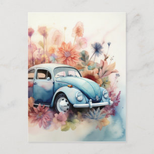 Klassisk återloppsbilsbild för Blommigt av motorfo Vykort