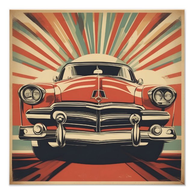 Klassisk återtro vintage bil poster (Framsidan)
