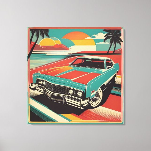 Klassisk återtro vintage bil poster canvastryck (Framsida)