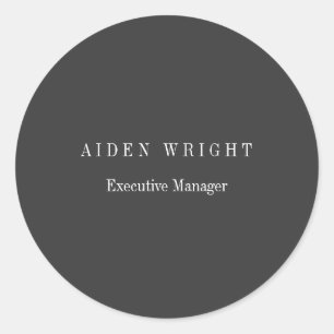 Klassisk, attraktiv svart minimalistisk runt klistermärke