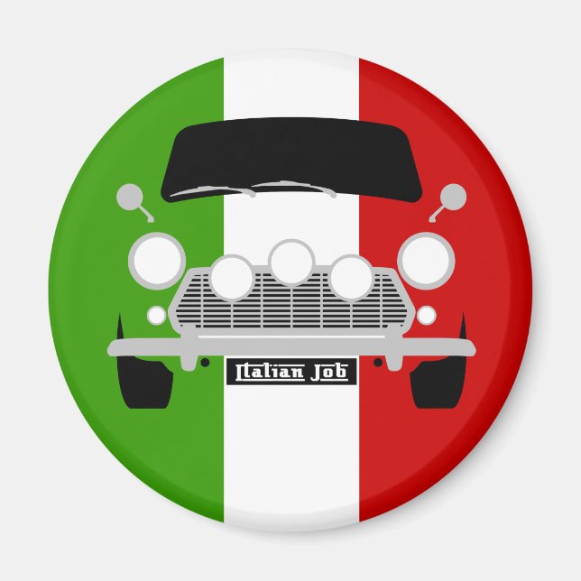 Klassisk Austin Mini Cooper bil Magnet (Framsidan)