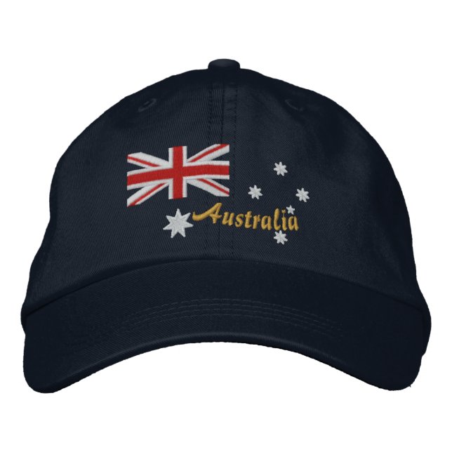 Klassisk australisk Flagga Embroidery Broderad Keps (Framsida)