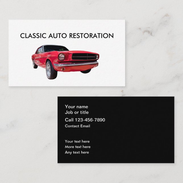 Klassisk Auto-Restaurering Visitkort (Fram/baksida)